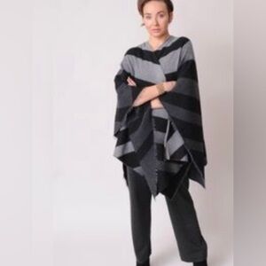 EILEEN FISHER OS Wool-modal woman chevron shrug gorpcore coastal grandma career